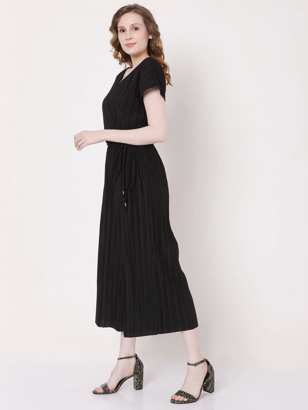 Black Overlap Jumpsuit - Image 3