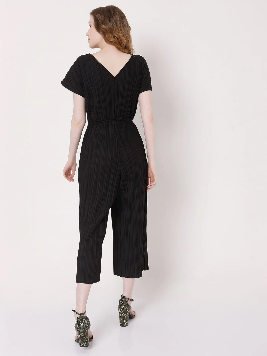 Black Overlap Jumpsuit - Image 4