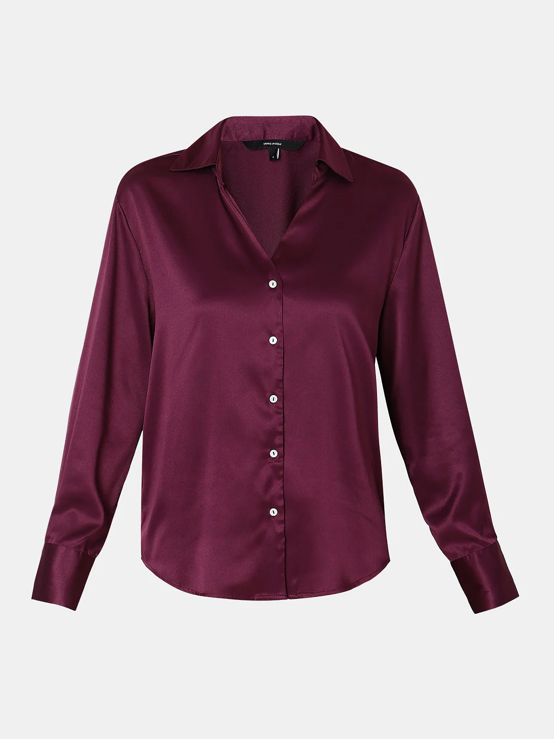 Burgundy Satin Shirt - Image 7