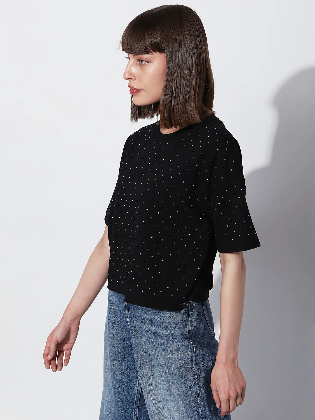 Black Embellished Knit Top - Image 3