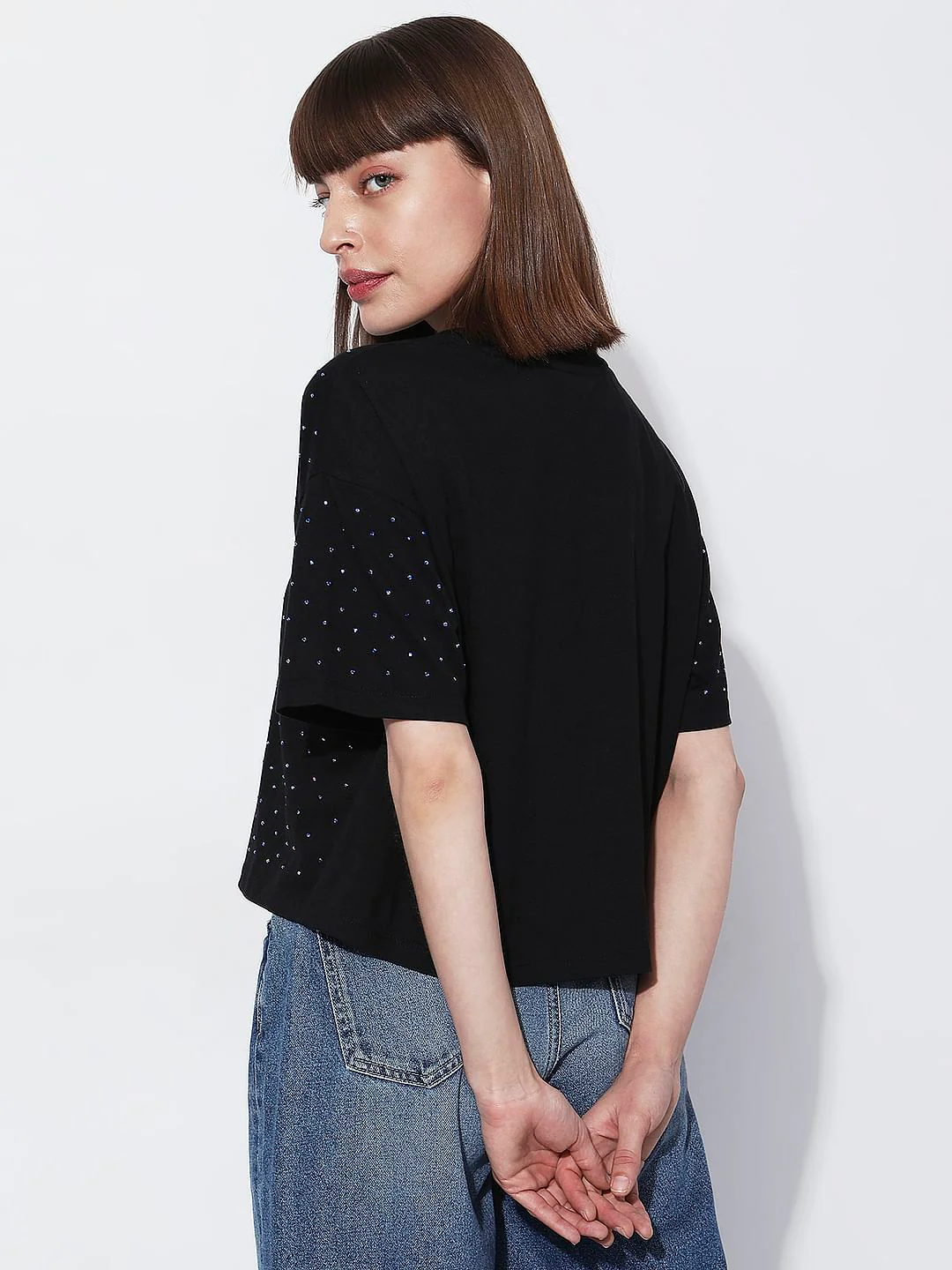 Black Embellished Knit Top - Image 4
