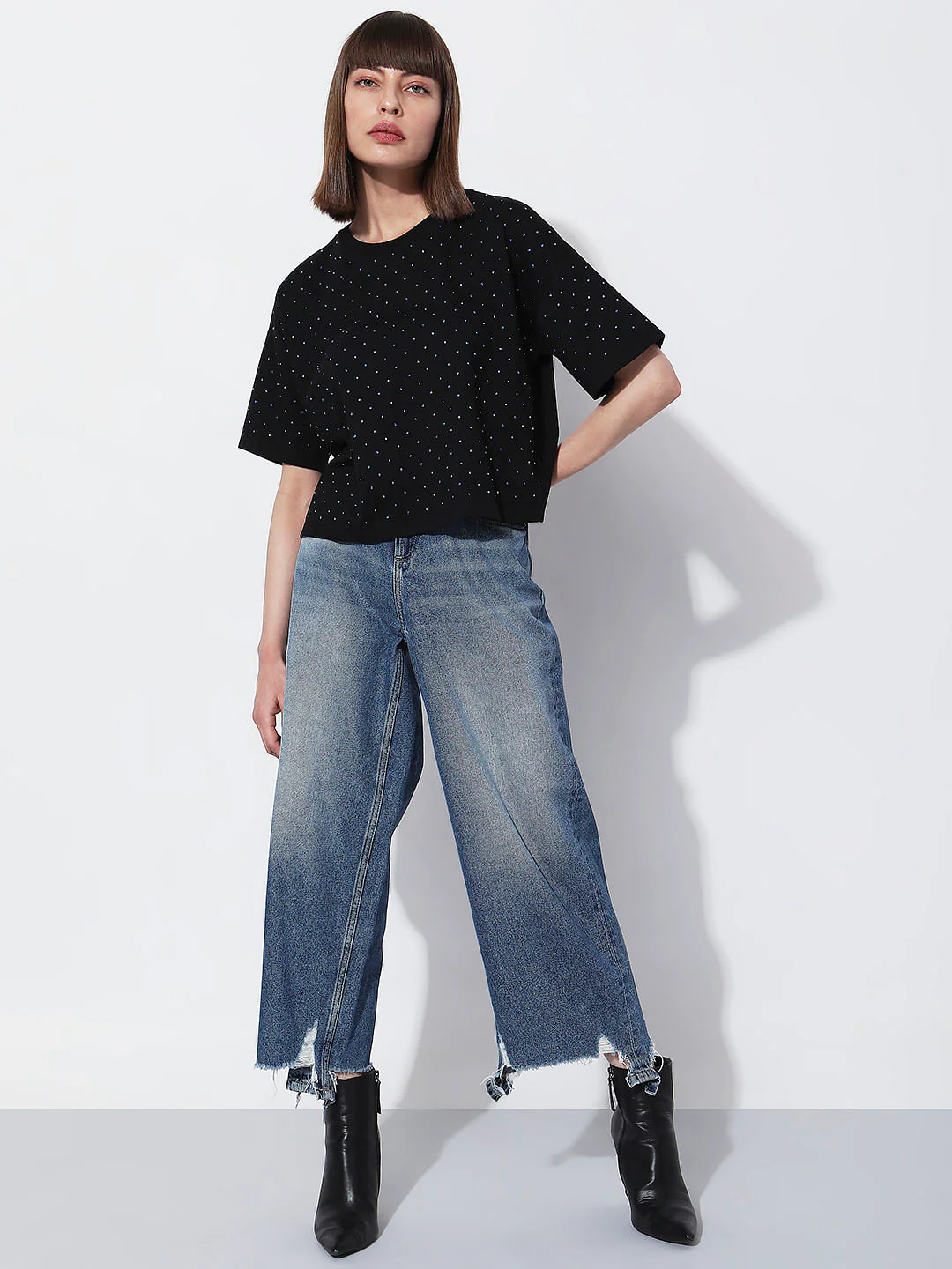 Black Embellished Knit Top - Image 5