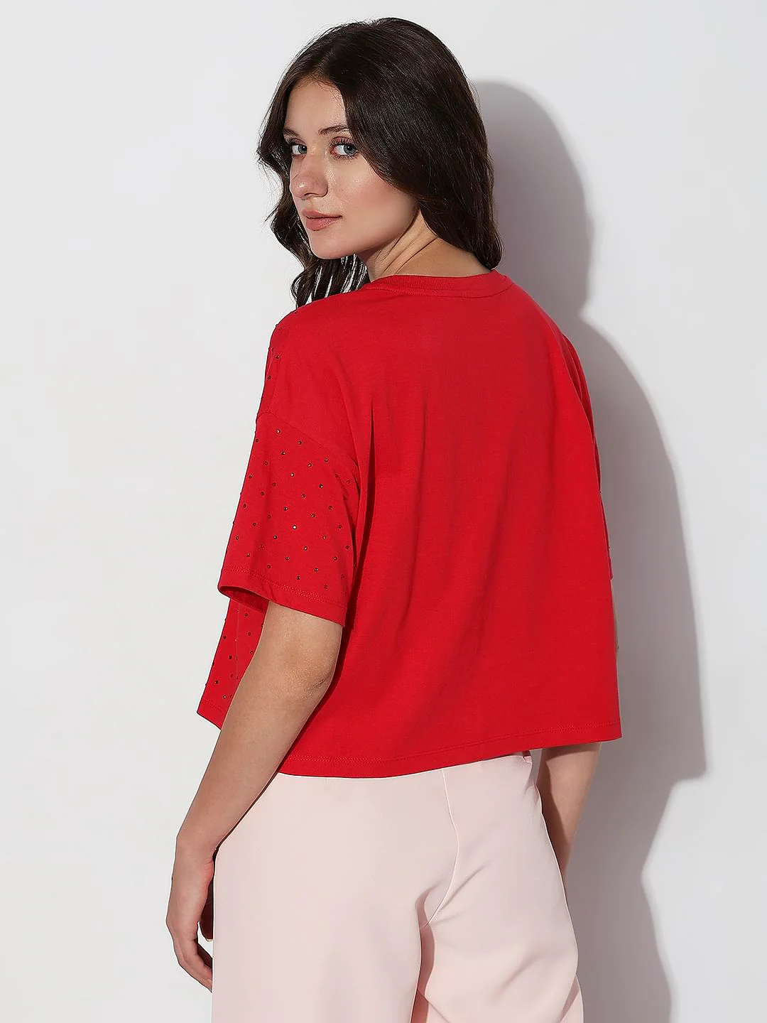 Red Embellished Knit Top - Image 4