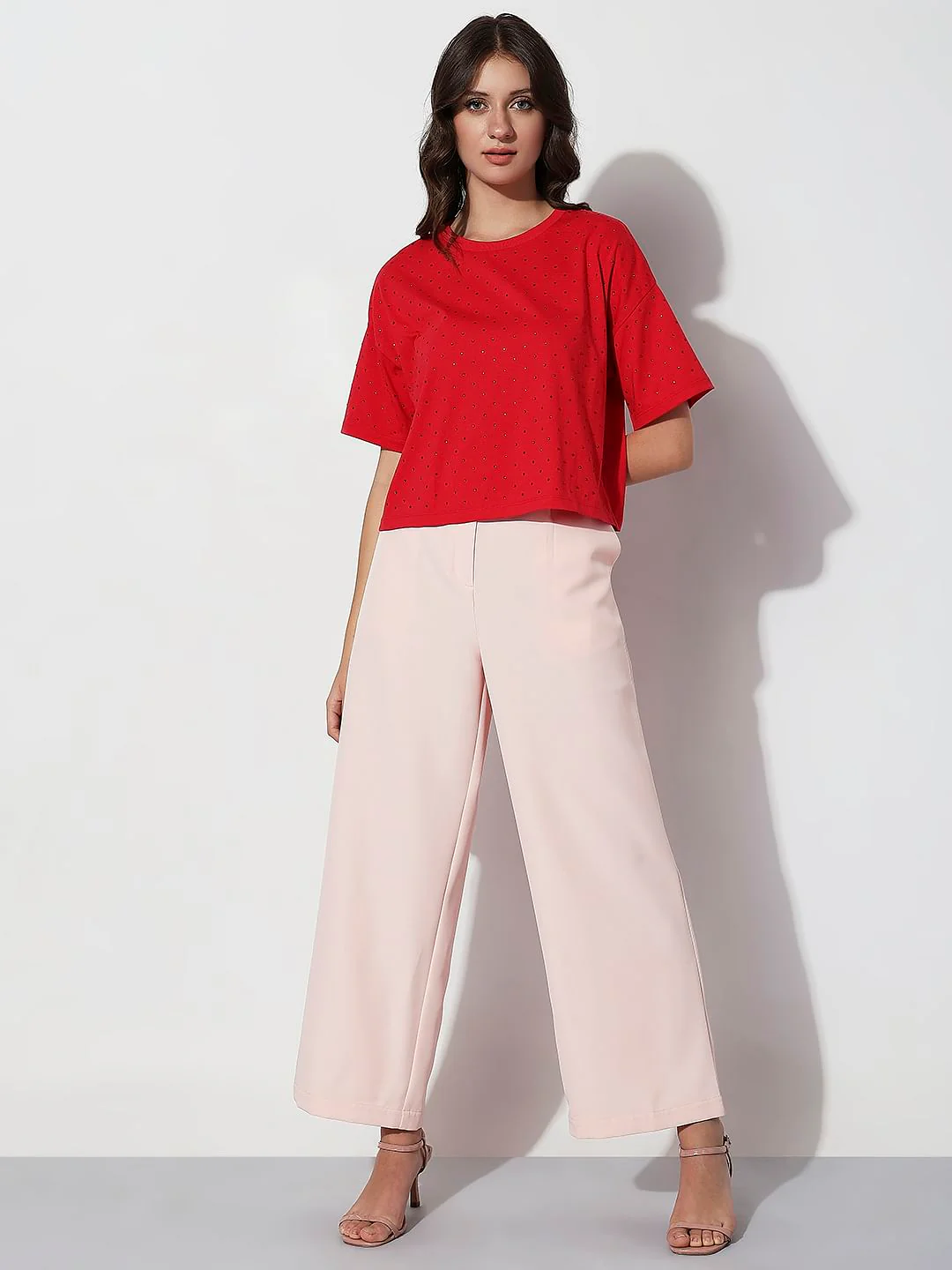 Red Embellished Knit Top - Image 5