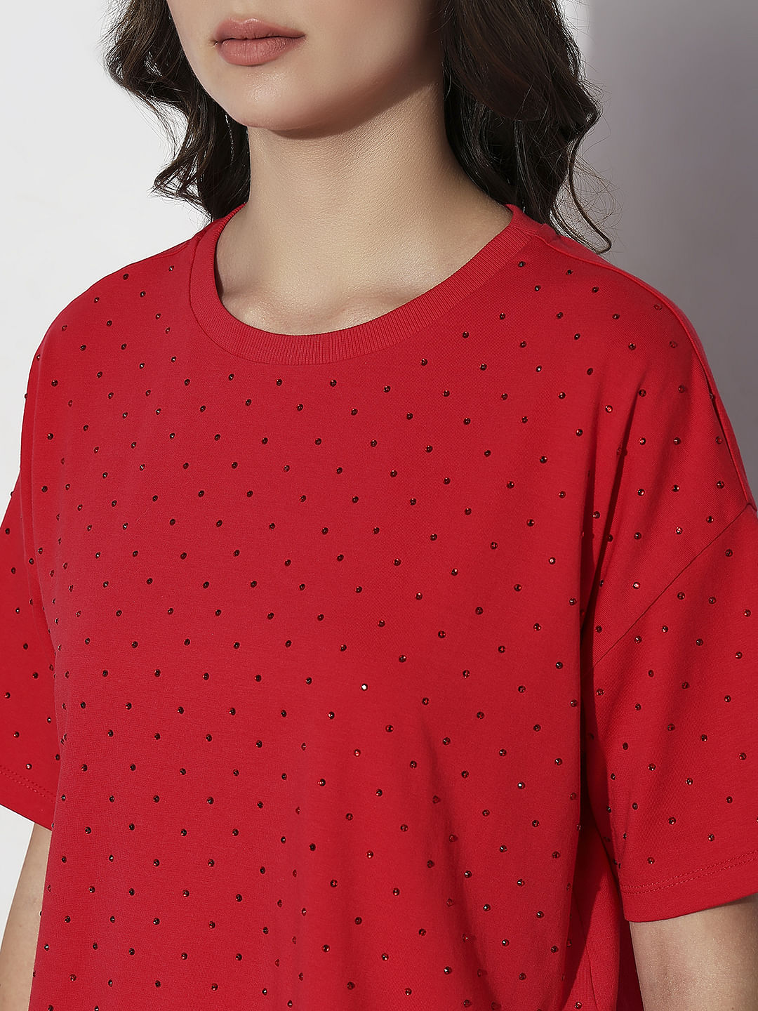 Red Embellished Knit Top - Image 8