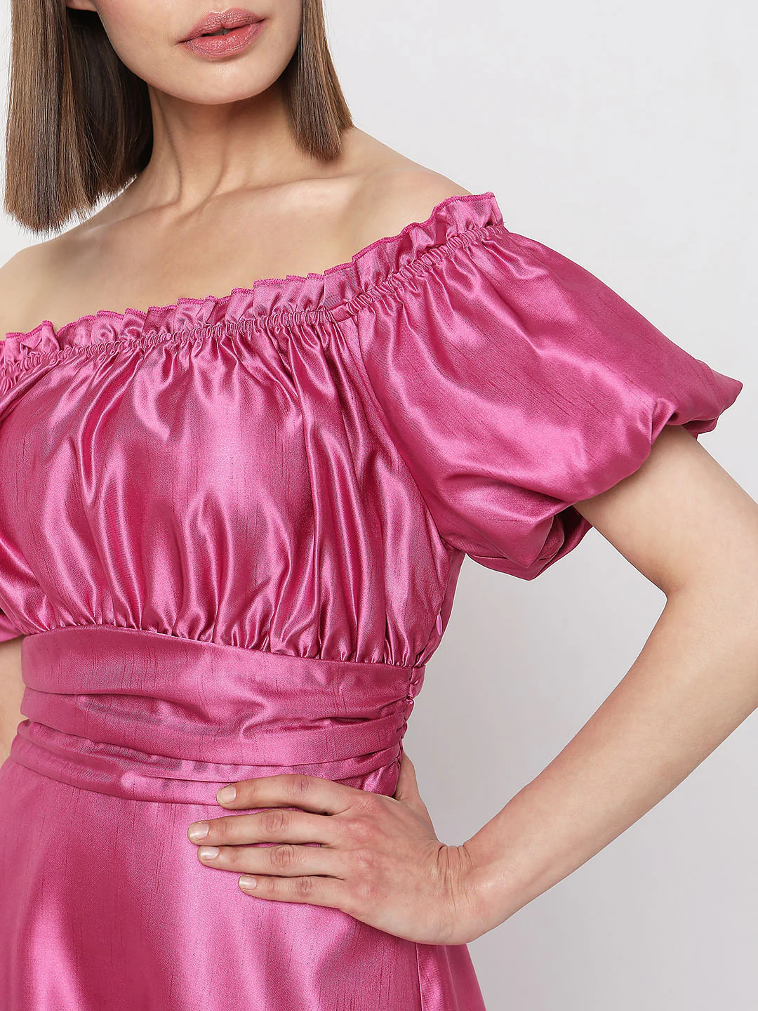 Ombre Pink Off-Shoulder Dress - Image 5