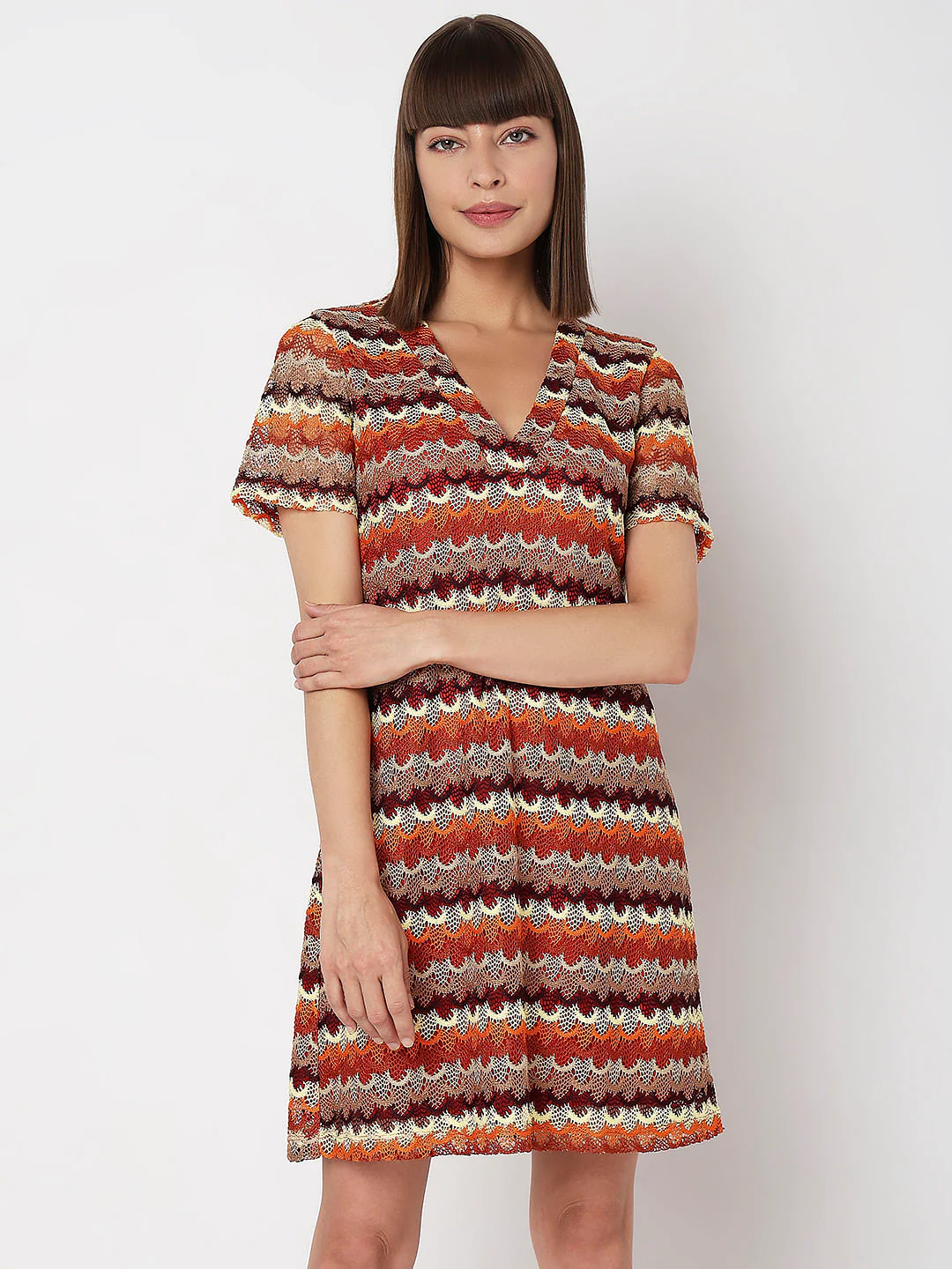 Multi-Coloured Printed Lace Dress - Image 2