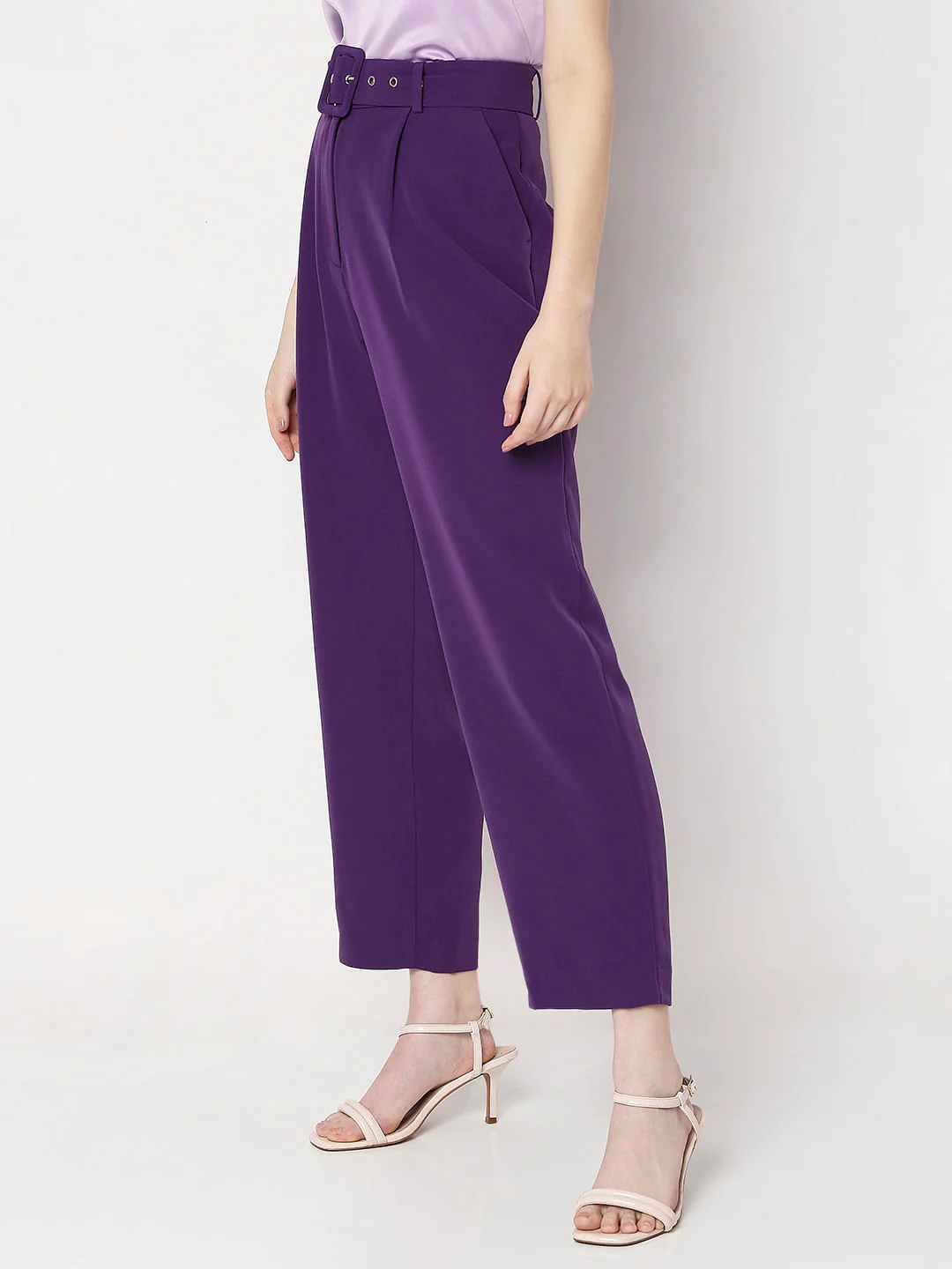Purple High Rise Co-Ord Set Pants - Image 3