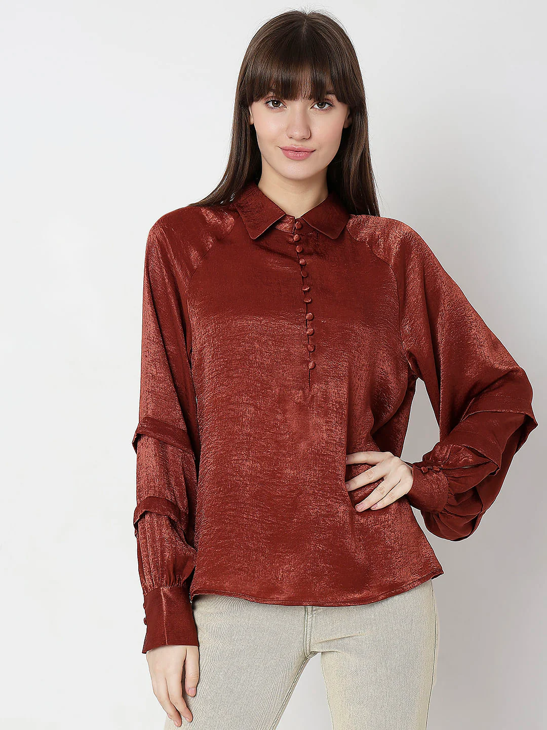 Copper Brown Full Sleeves Shirt - Image 2