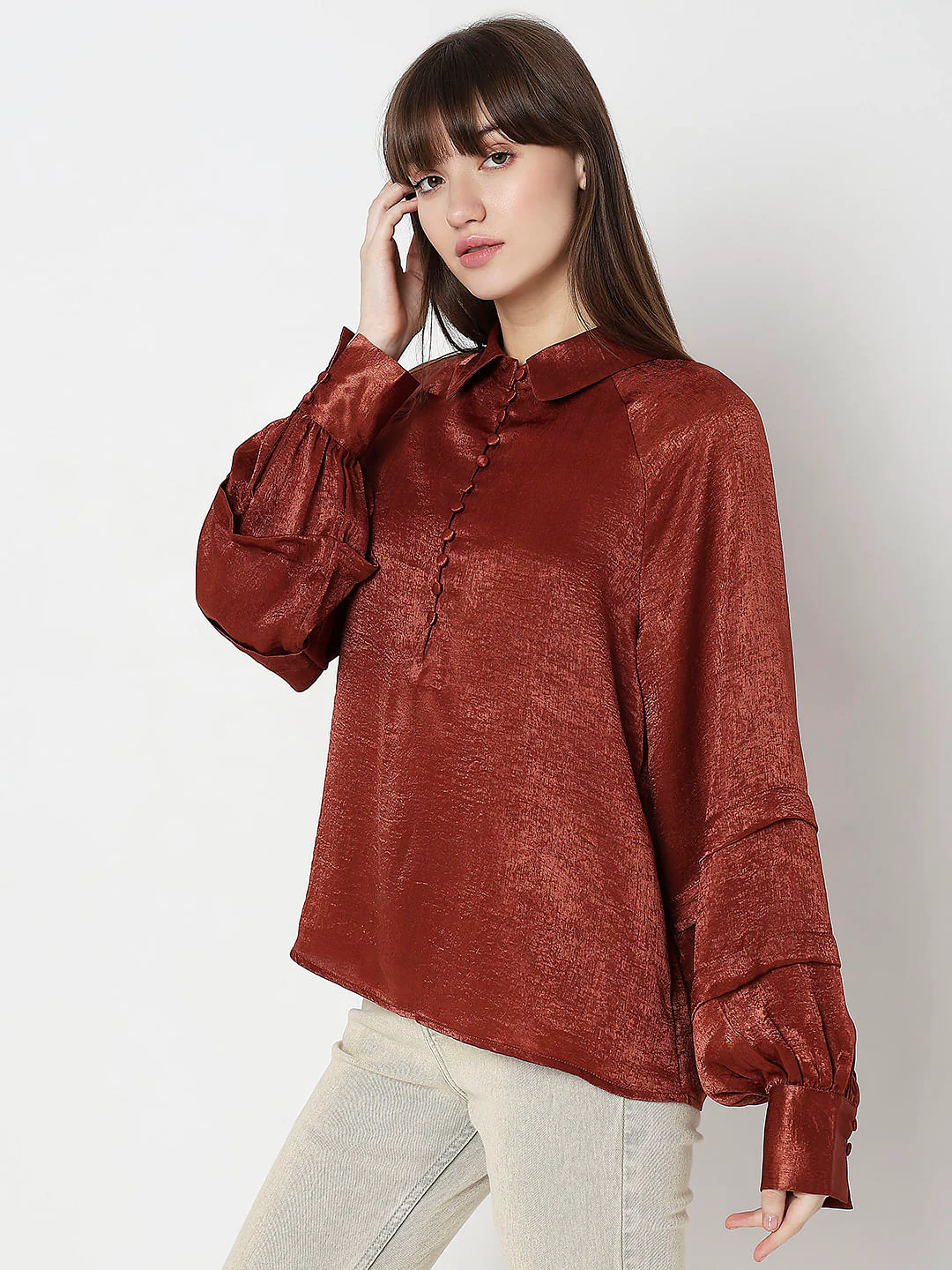 Copper Brown Full Sleeves Shirt - Image 3
