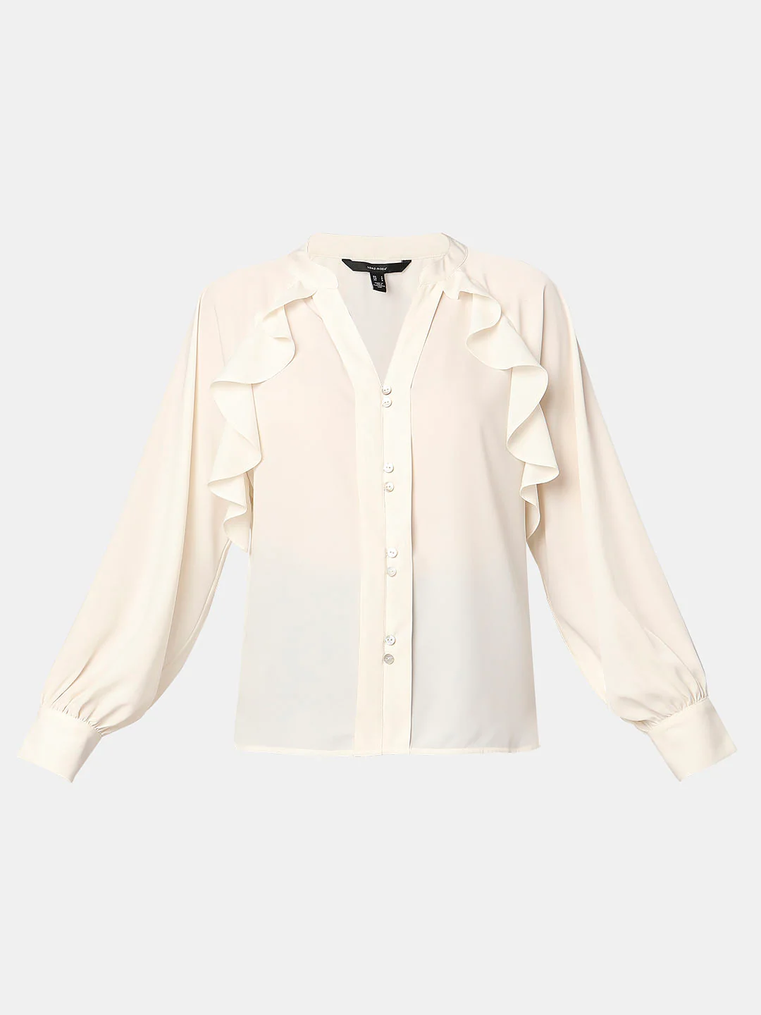 Off-White Ruffle Detail Shirt - Image 7