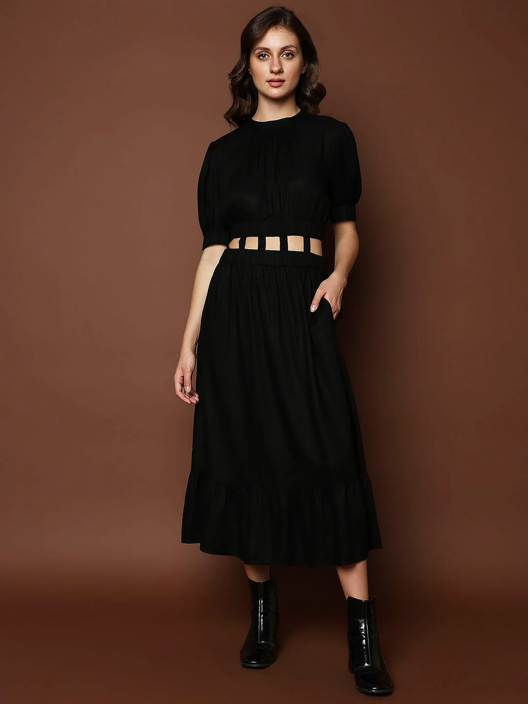 Black Multi-Style Midi Dress - Image 4