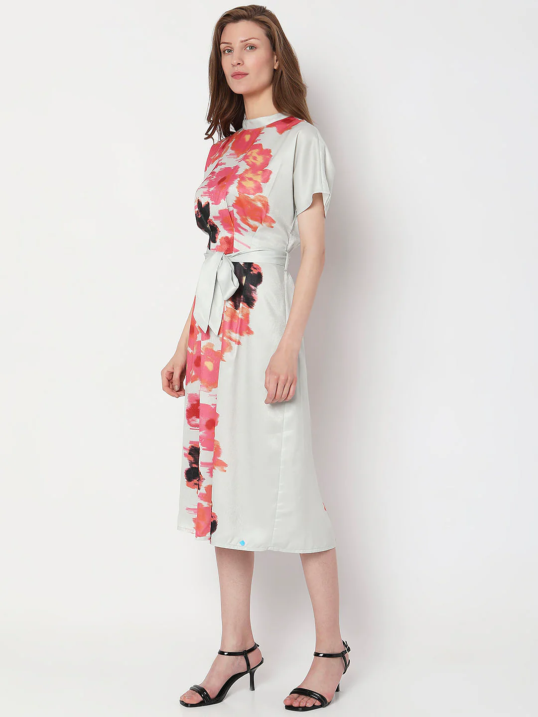 Off-White Floral Midi Dress - Image 3