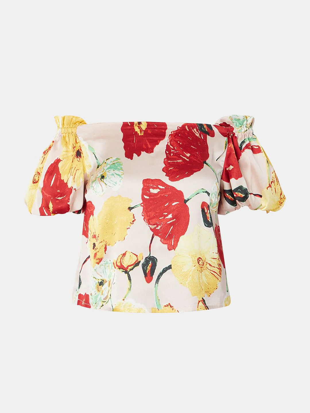 Peach Floral Off-Shoulder Top - Image 7