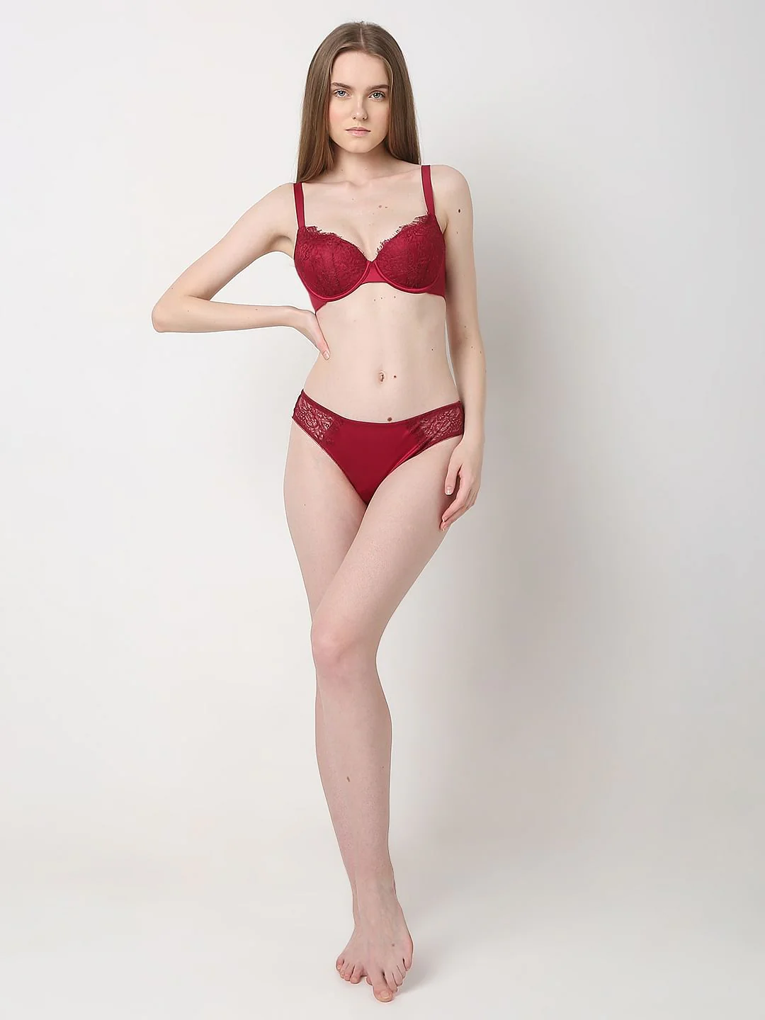 Intimates Red Lace Underwired Padded T-Shirt Bra - Image 5