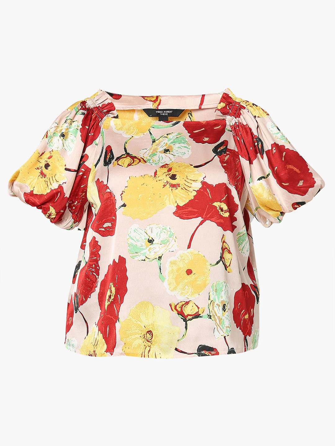 Curve Peach Floral Printed Top - Image 7