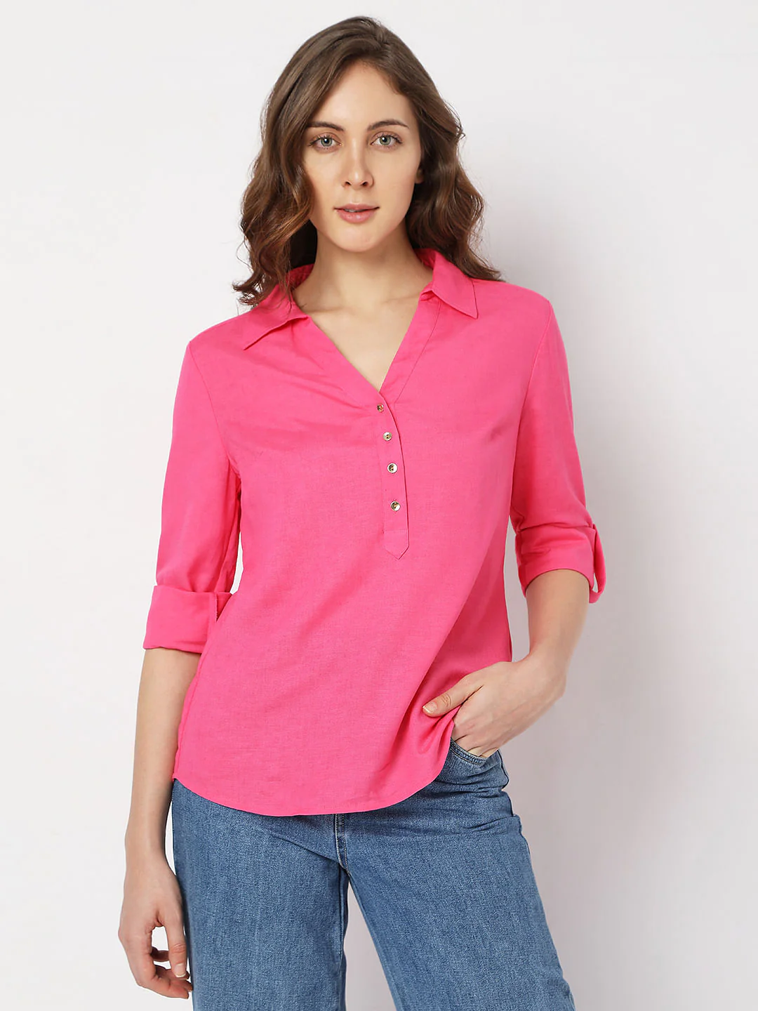 Pink Asymmetric Shirt - Image 2