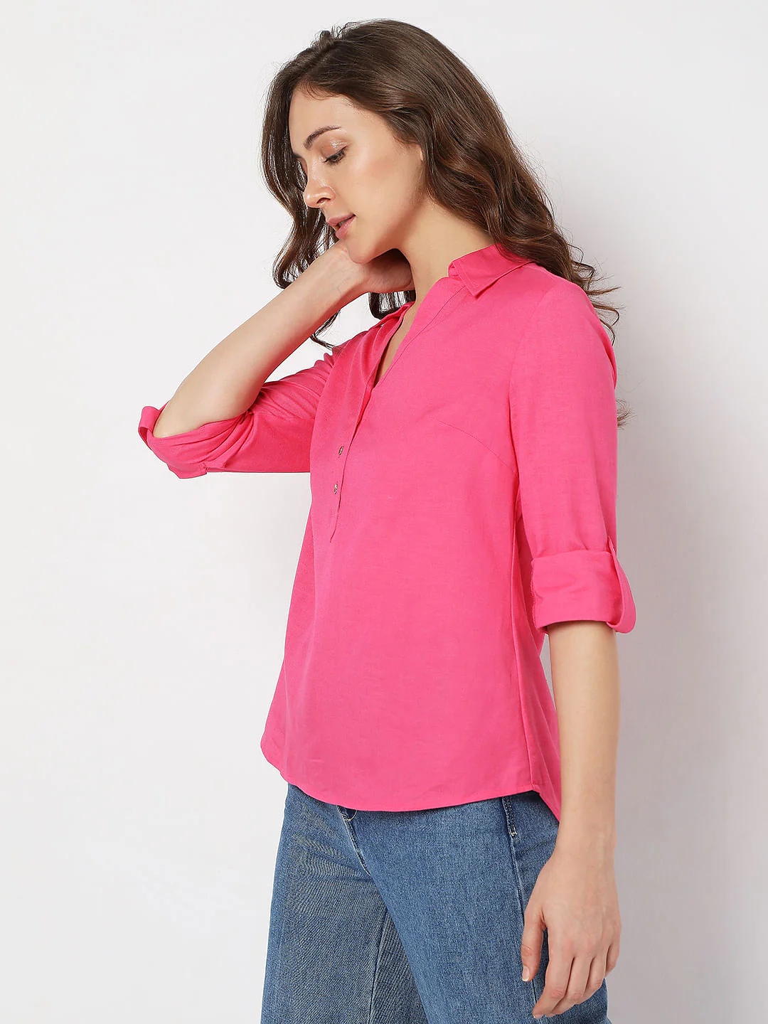 Pink Asymmetric Shirt - Image 3