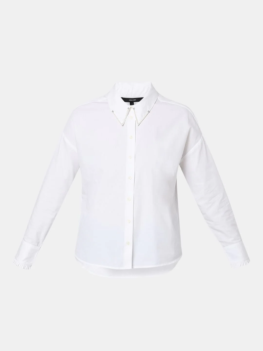White Embellished Collar Shirt - Image 7
