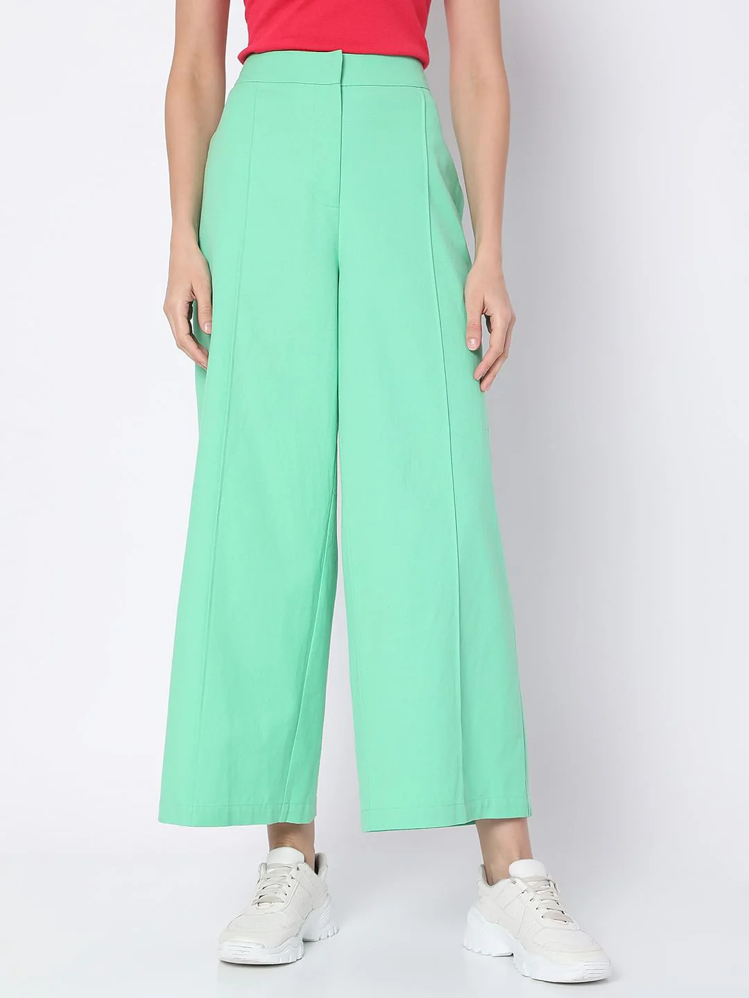 Mint Green High Rise Co-Ord Set Culottes - Image 2