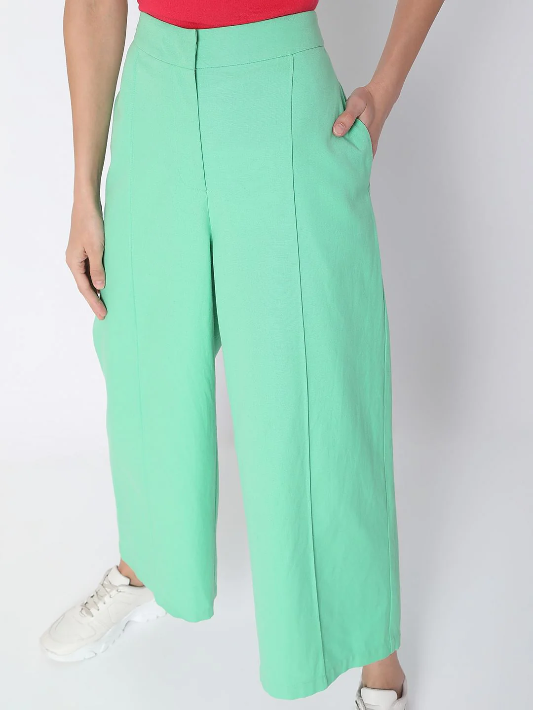 Mint Green High Rise Co-Ord Set Culottes - Image 5