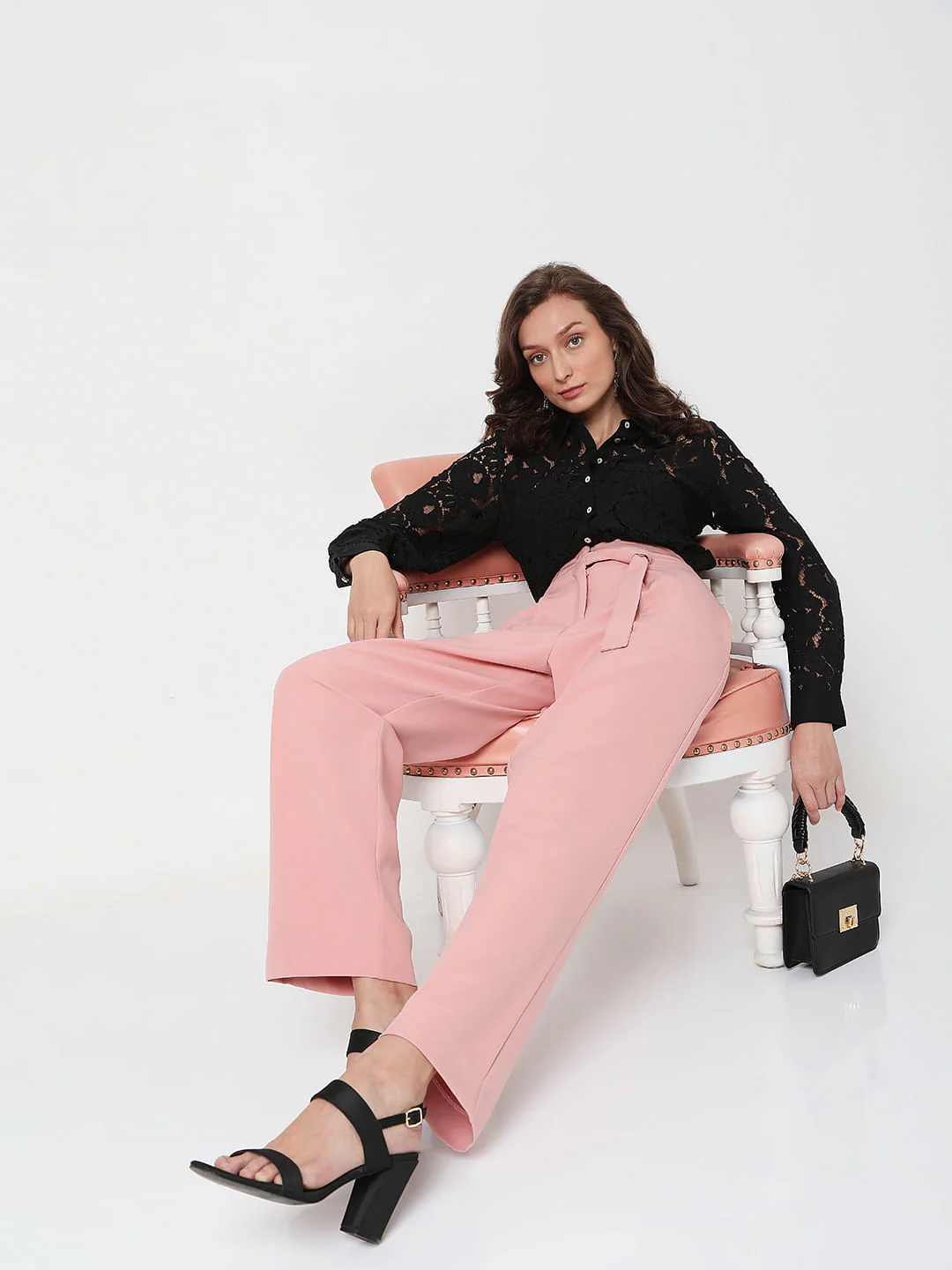 Pink High Rise Pants