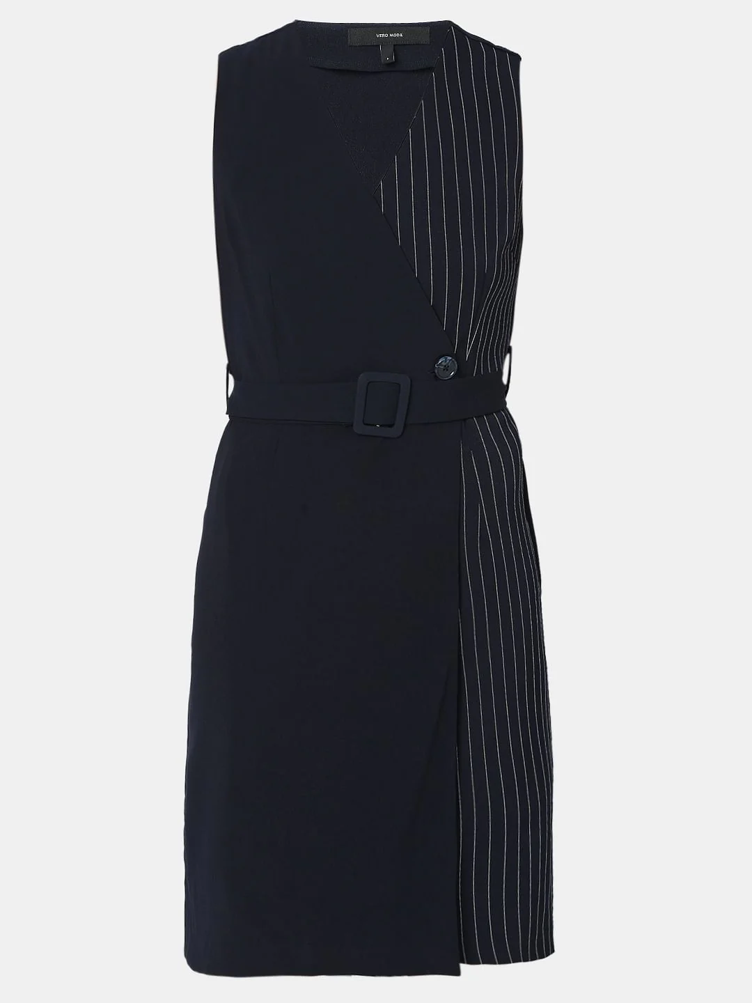 Navy Blue Striped Shift Dress - Image 7