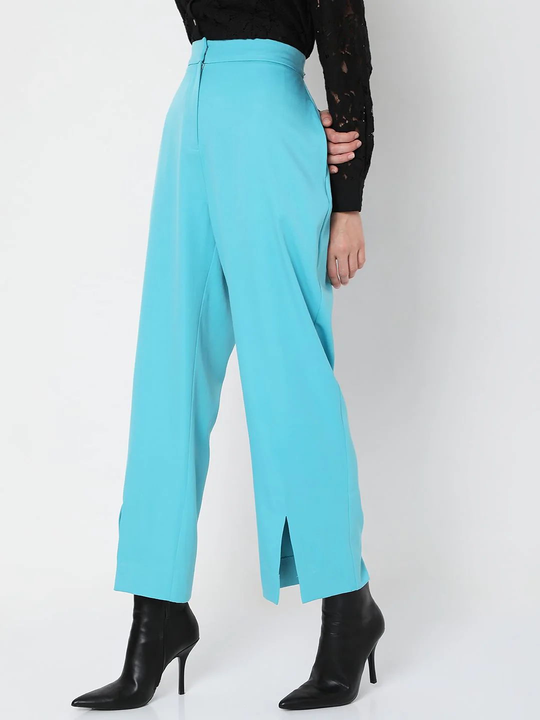 Blue High Rise Tailored Co-Ord Trousers - Image 3