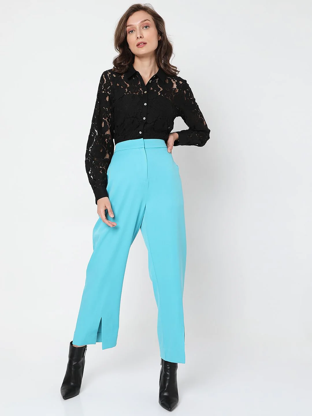 Blue High Rise Tailored Co-Ord Trousers - Image 6