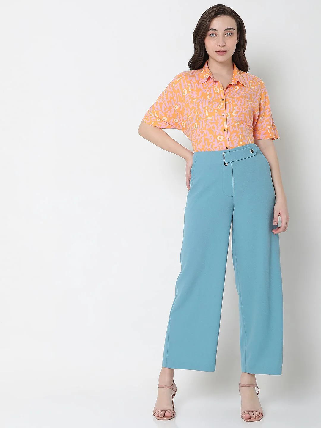Blue High Rise Culottes - Image 6