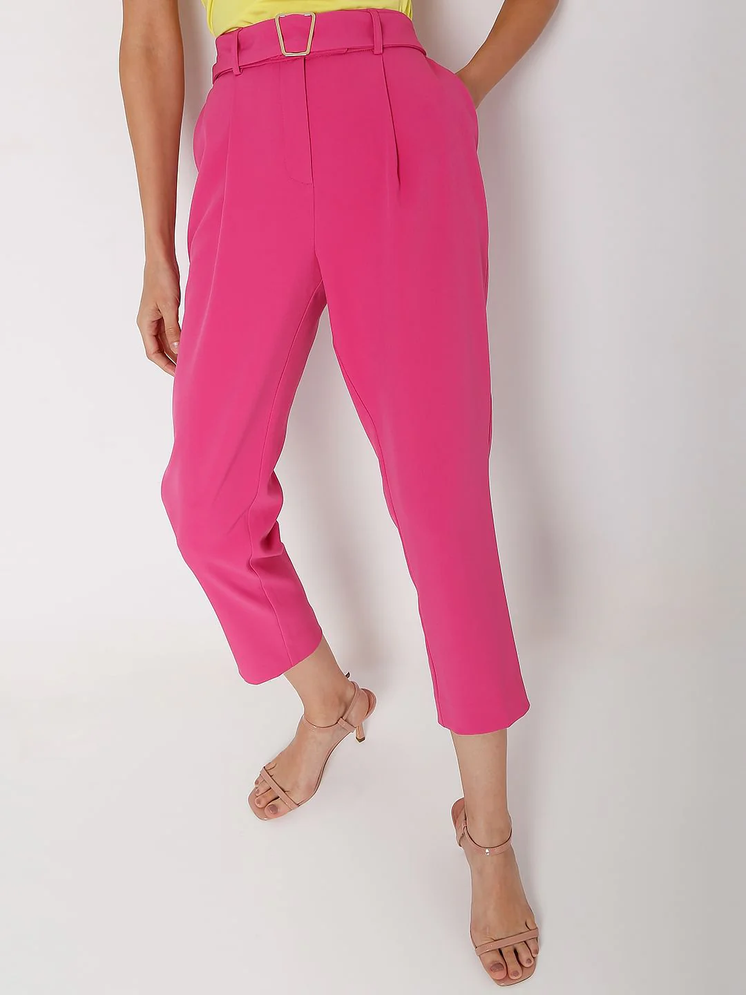 Hot Pink High Rise Pants - Image 2