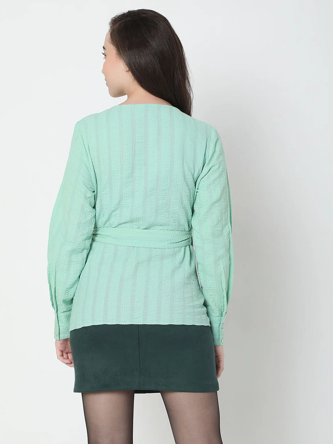 Green Front Wrap Top - Image 4