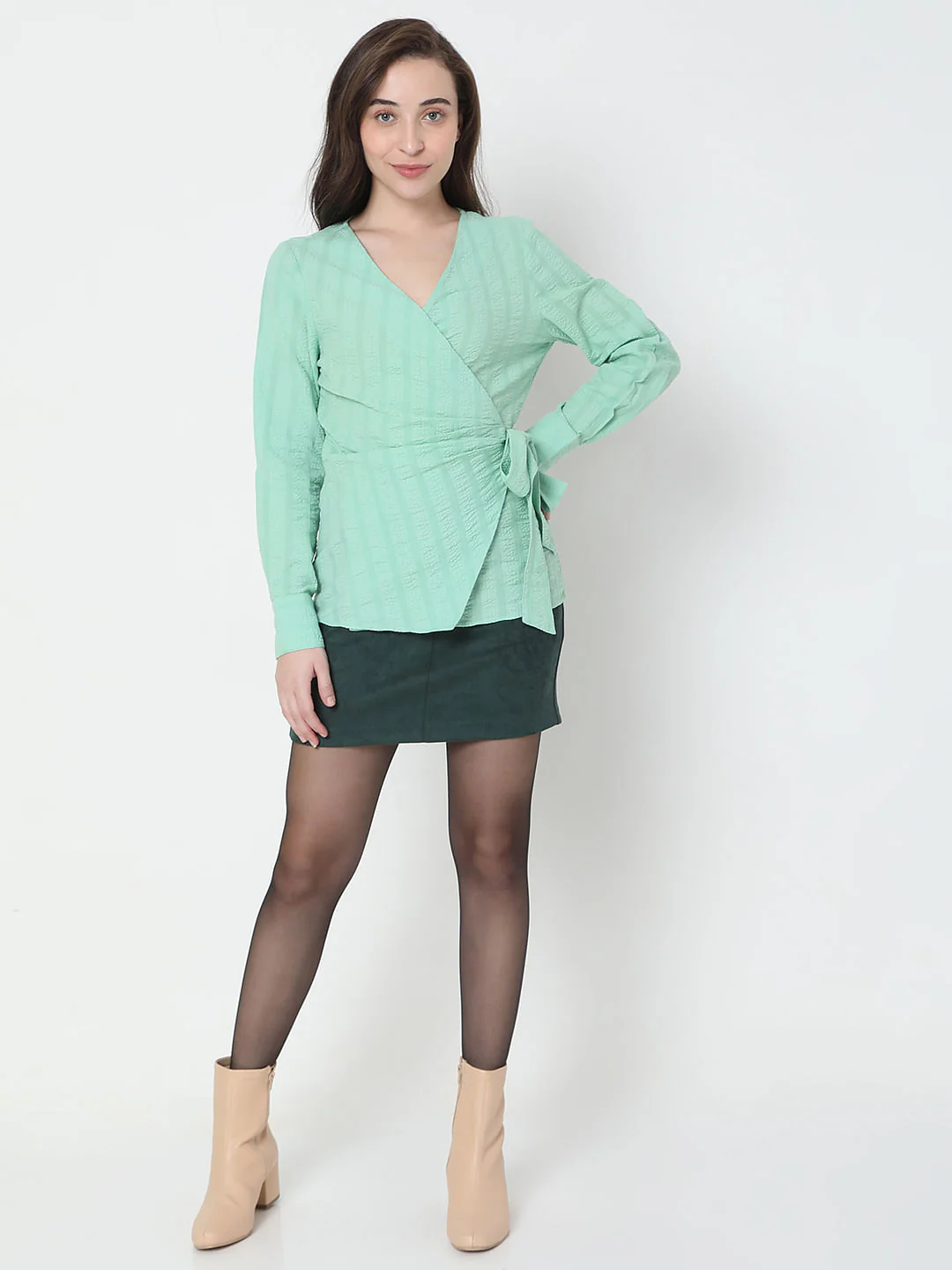 Green Front Wrap Top - Image 5