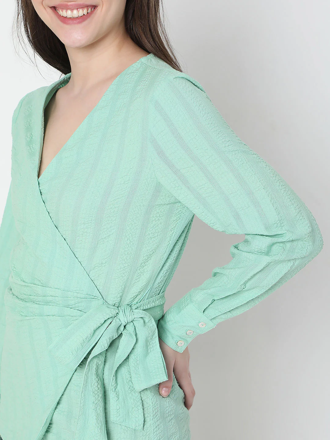 Green Front Wrap Top - Image 6