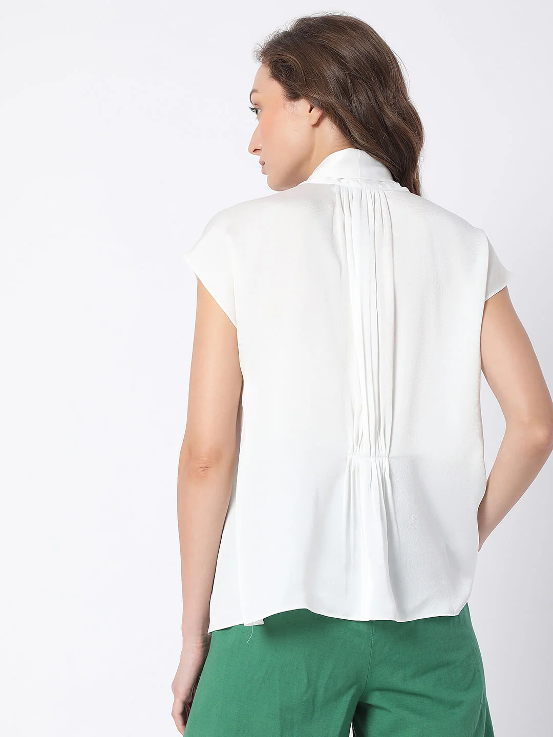 White Pussy Bow Top - Image 4