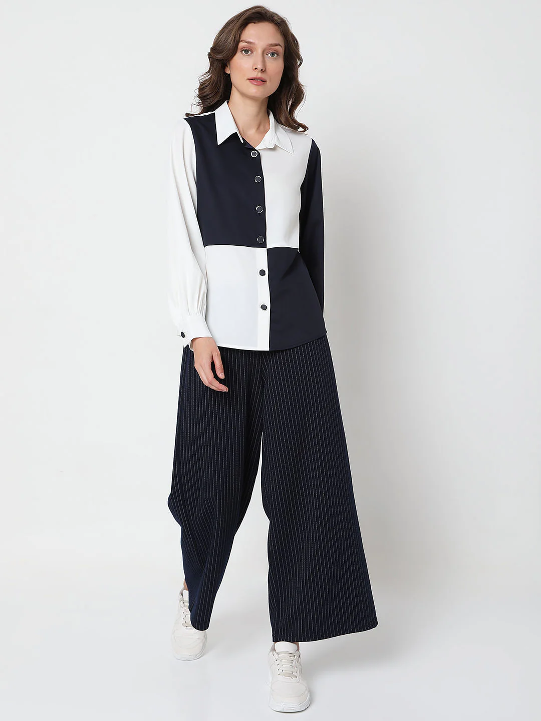 White Colourblocked Shirt - Image 5