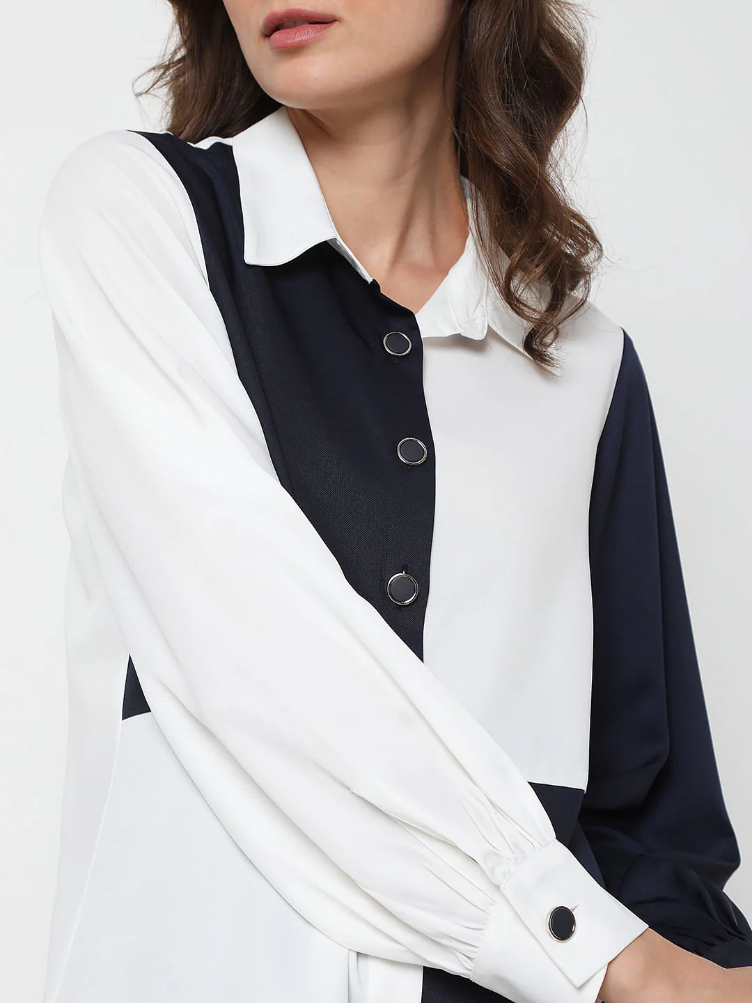 White Colourblocked Shirt - Image 6