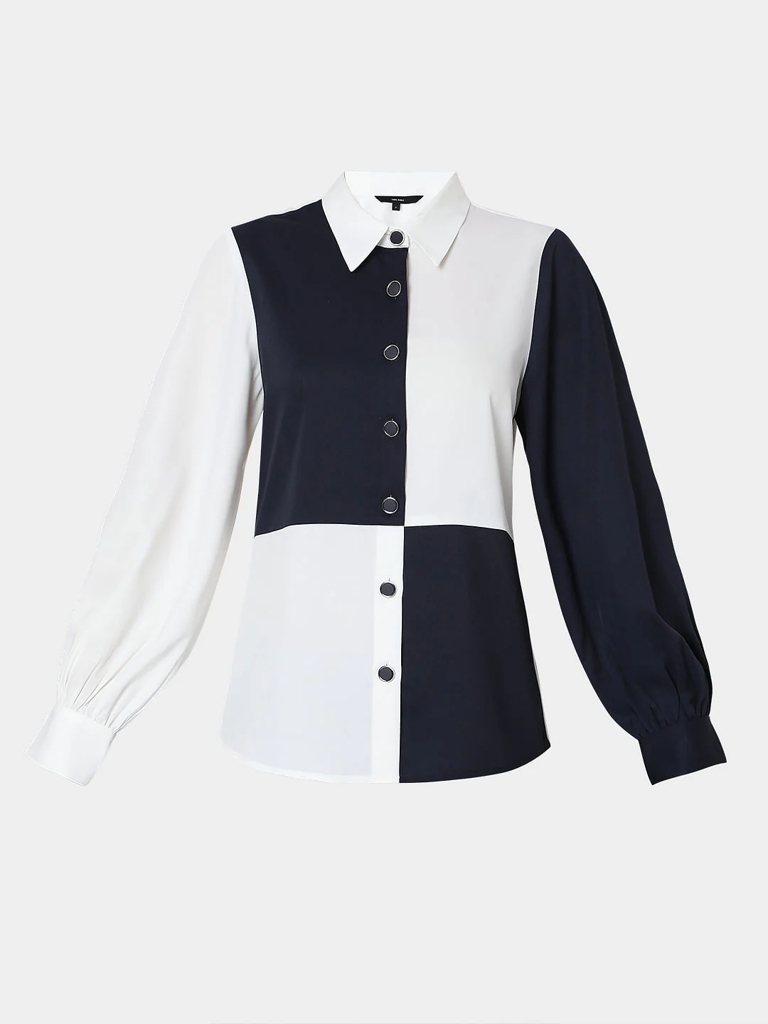 White Colourblocked Shirt - Image 7