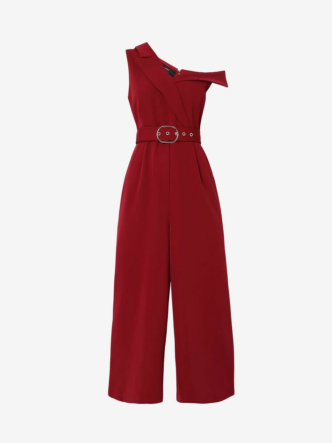 Red One-Shoulder Jumpsuit - Image 6