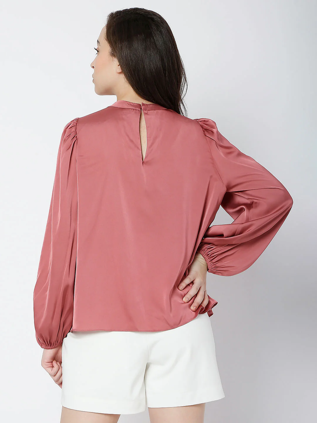Pink Satin High Neck Top - Image 4