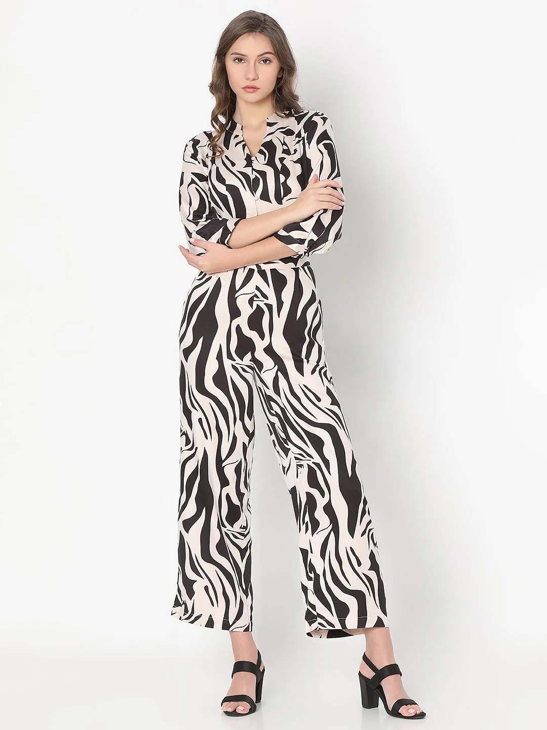 Black Animal Print Co-Ord Set Pants - Image 5