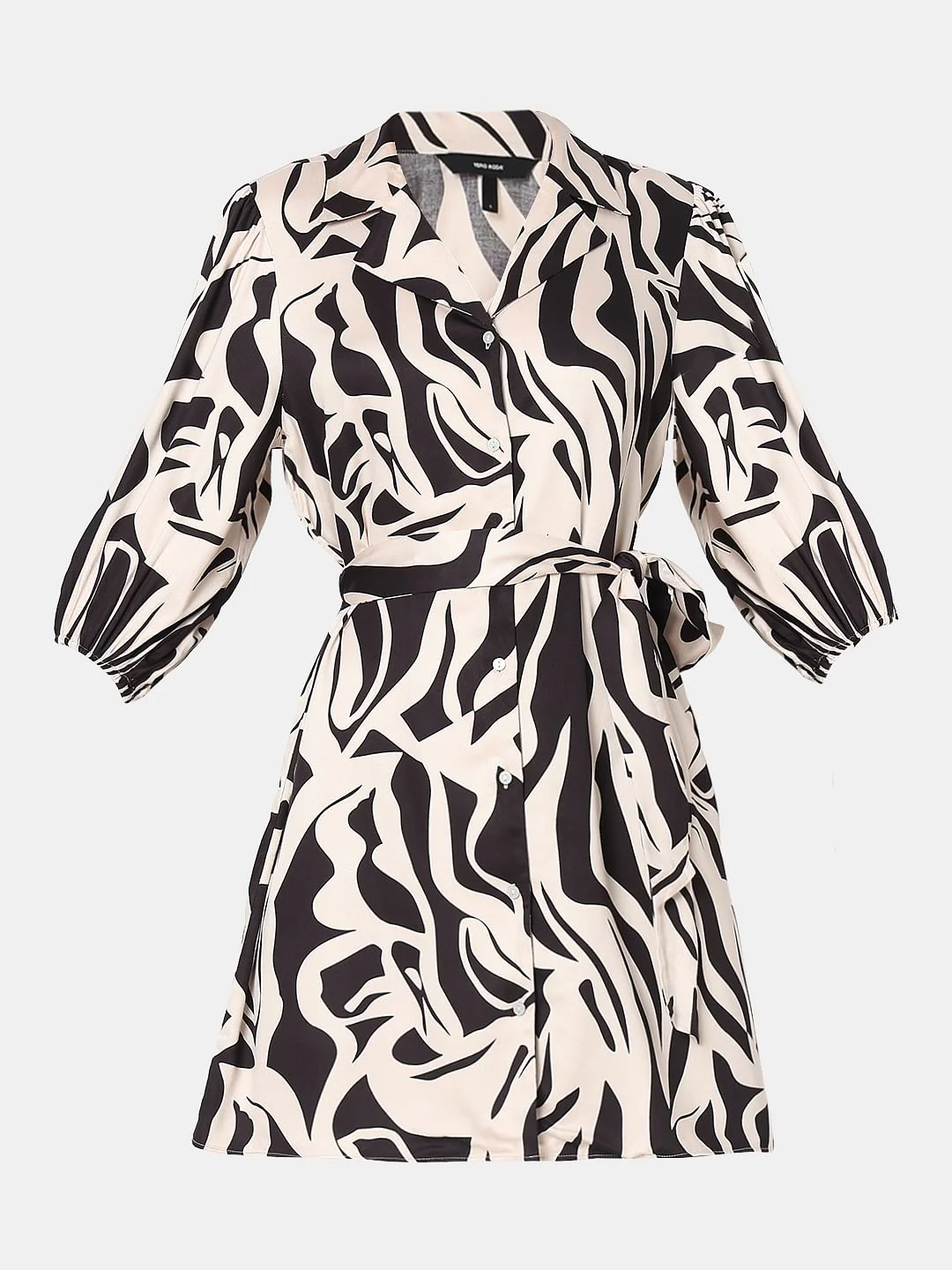 Black Printed Mini Dress - Image 7