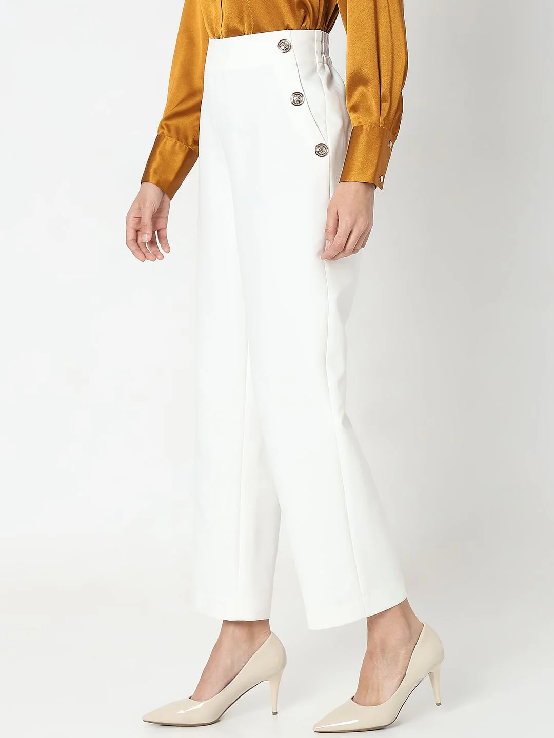White High Rise Pants - Image 3