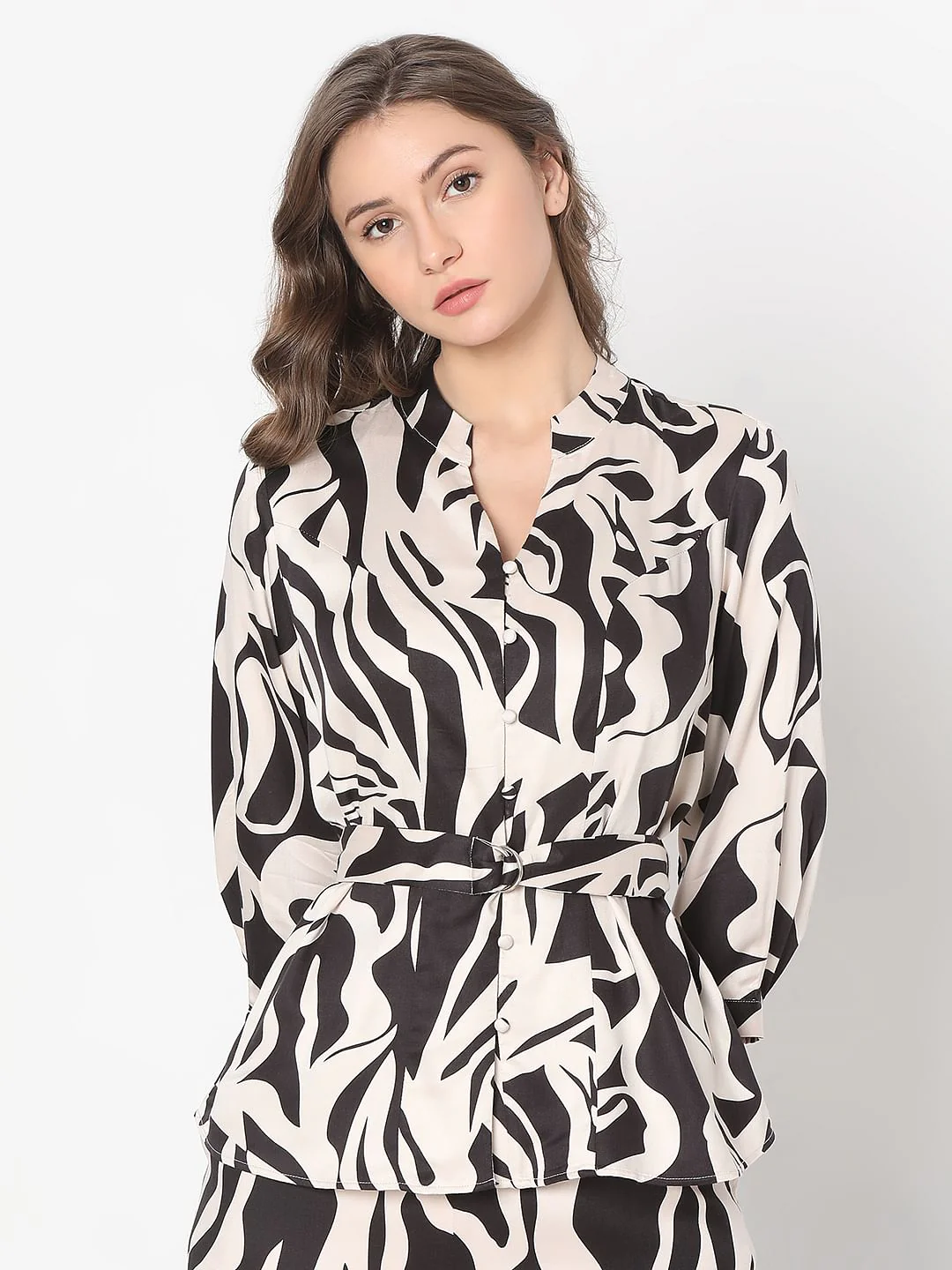 Black Printed Co-Ord Set Top - Image 2