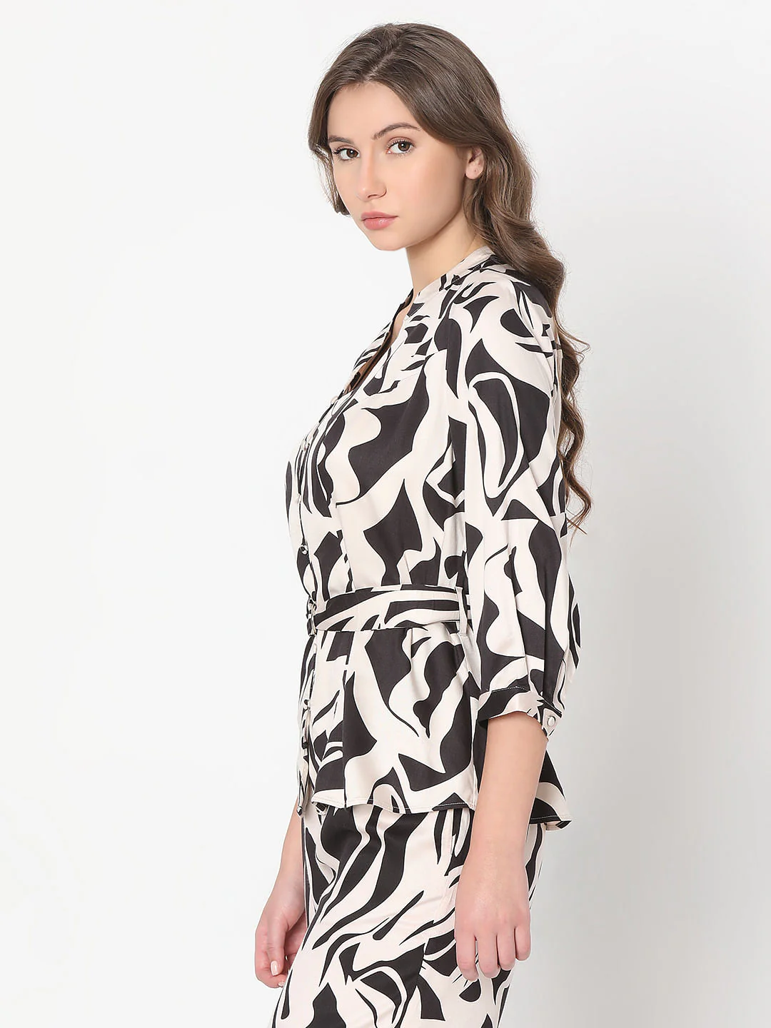 Black Printed Co-Ord Set Top - Image 3