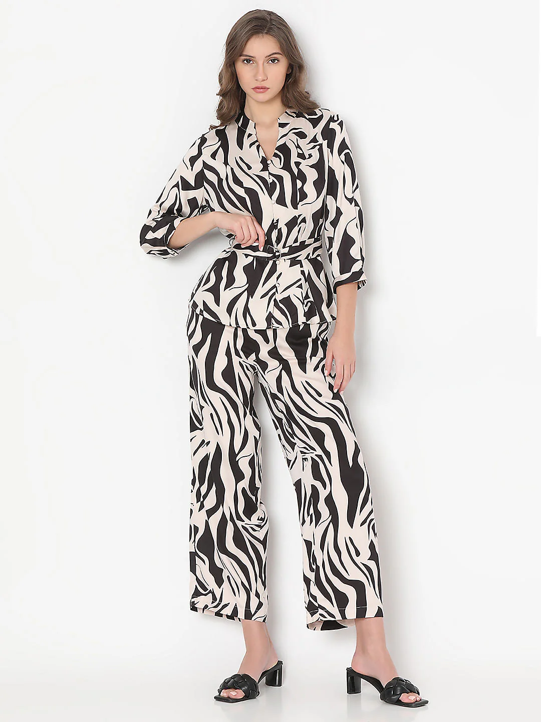 Black Printed Co-Ord Set Top - Image 5