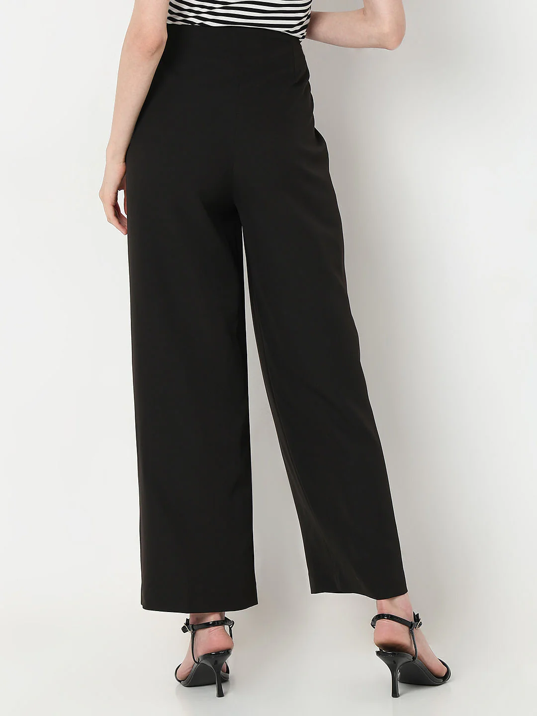 Black High Rise Wide Leg Pants - Image 4