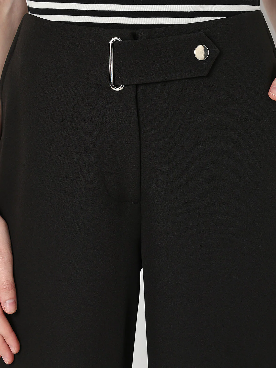 Black High Rise Wide Leg Pants - Image 6