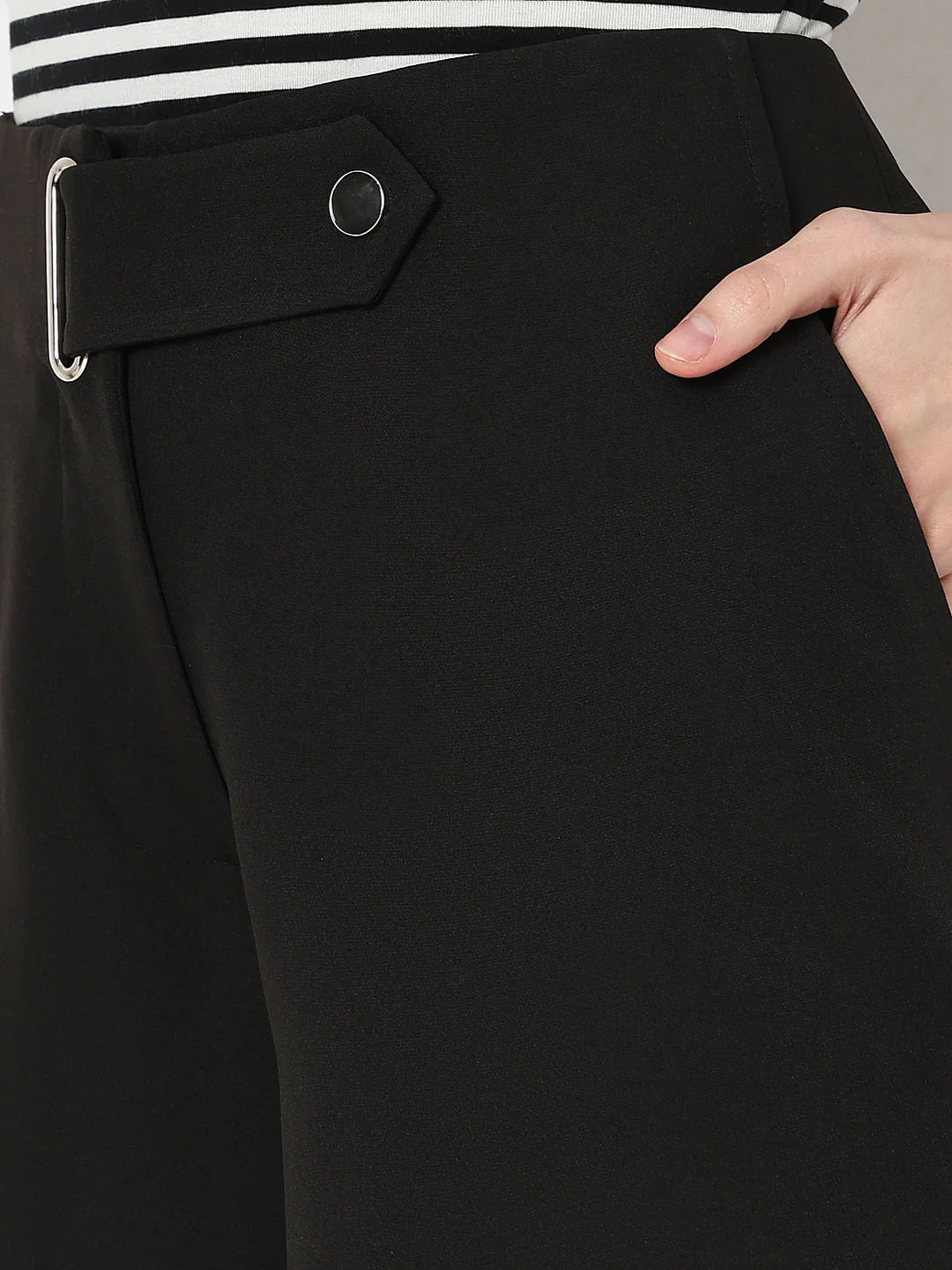 Black High Rise Wide Leg Pants - Image 8