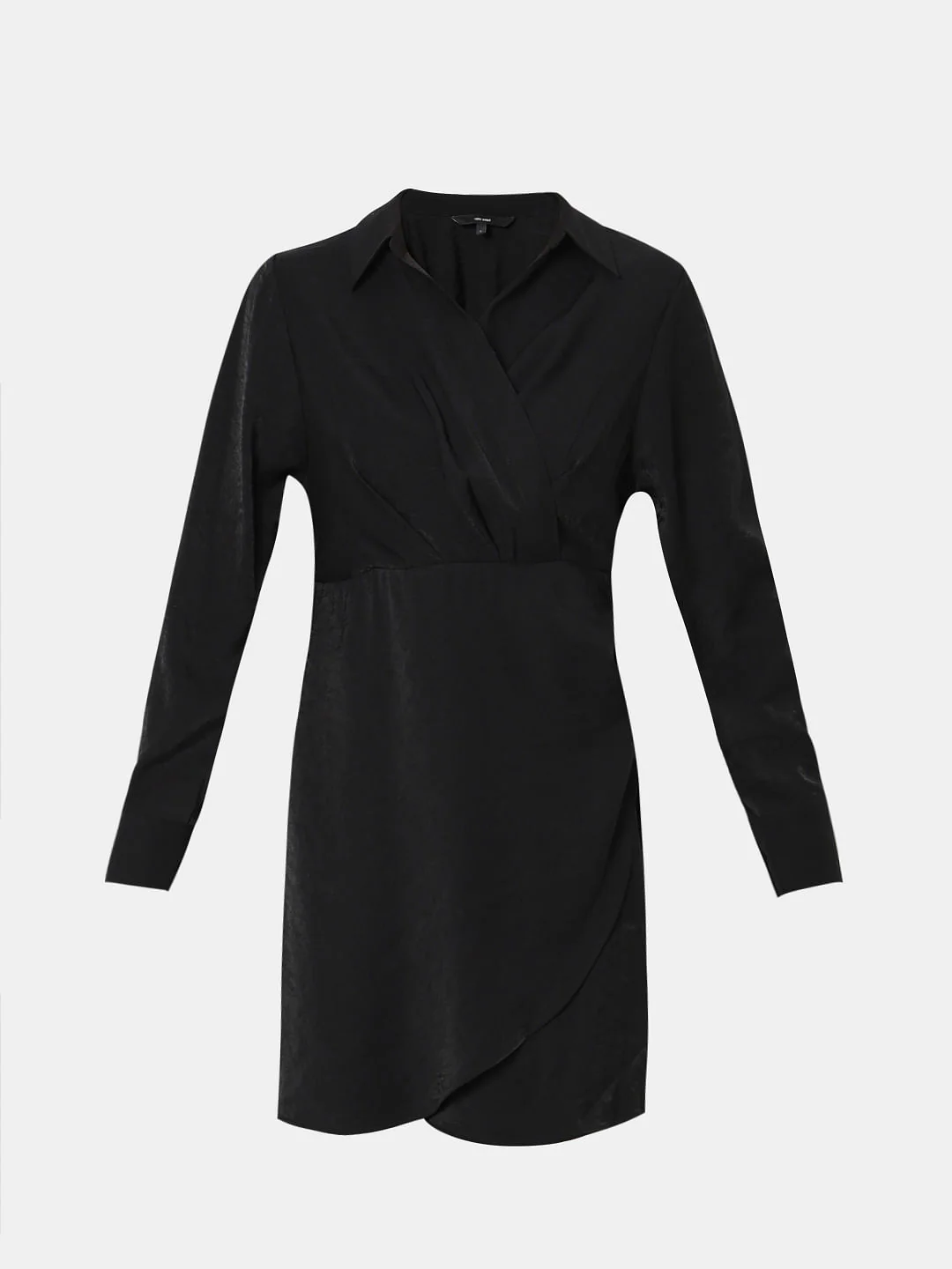 Black Asymmetric Shirt Dress - Image 7
